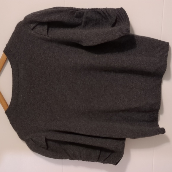 Frame Ruched Puff Sleeve Gray Puff Sleeve Cashmere Sweater Sz XL - Picture 9 of 9